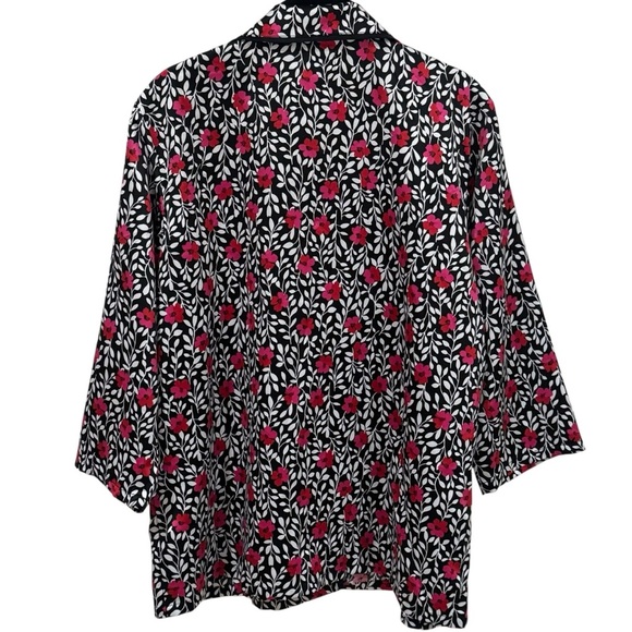 Kate Spade Floral Pajama Button up Top Comfy Cute Chic Women's Size L - Picture 5 of 11